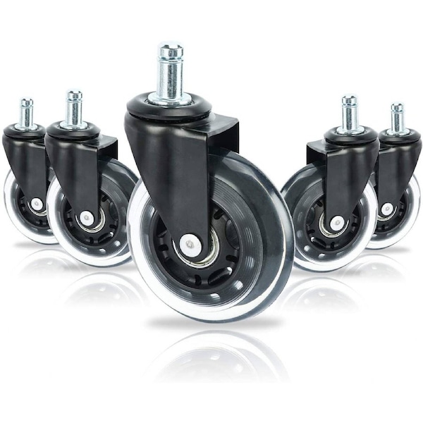 3 Pack Rollerblade Chair Wheels - 7/16 Stem for All Floors
