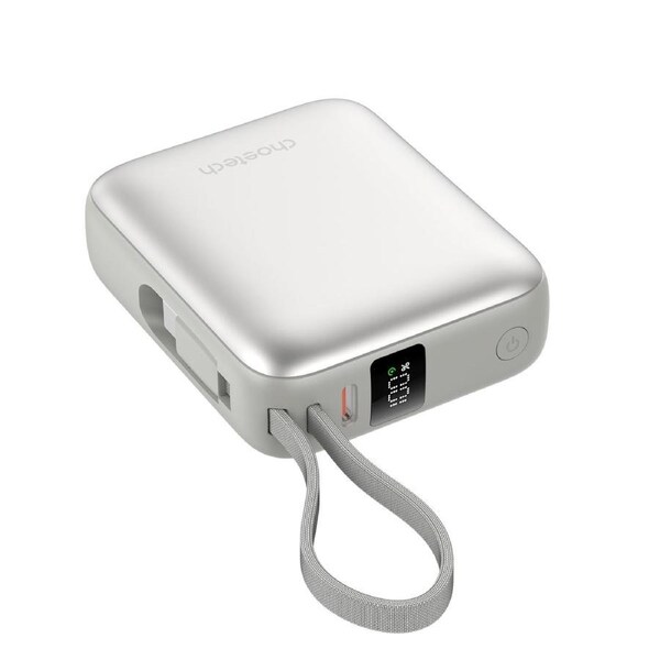 CHOETECH 10000mAh Power Bank, 35W Fast Charging with Built-in USB-C Cable