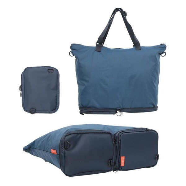 Shopper Bag Tote Bag Foldable Travel Laptop Grocery Nylon KO-DUAL NAVY