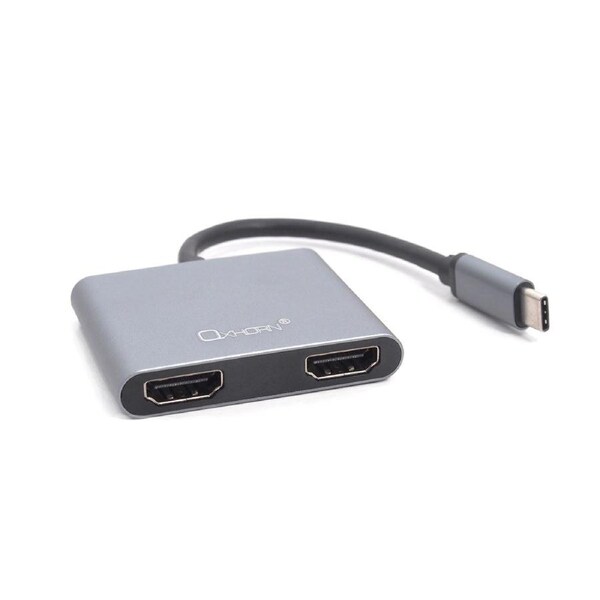 Oxhorn USB C Multi Display Adapter - 2 HDMI 4K@30Hz, USB 3.0, PD Charging