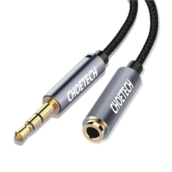 CHOETECH 3.5mm Stereo Audio Extension Cable 2M - Male to Female, Compatible with iPhone, iPad, Samsung, and More