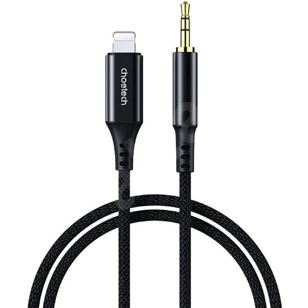 CHOETECH 1M 8-pin to 3.5mm Male Audio Cable - Ultra Durable, Black
