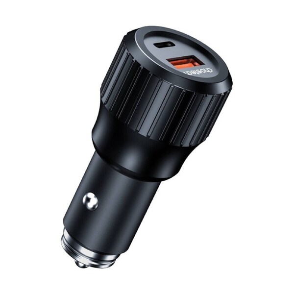 CHOETECH Dual-Port Fast Car Charger - PD45W USB-C & QC3.0 USB-A, 12V-24V