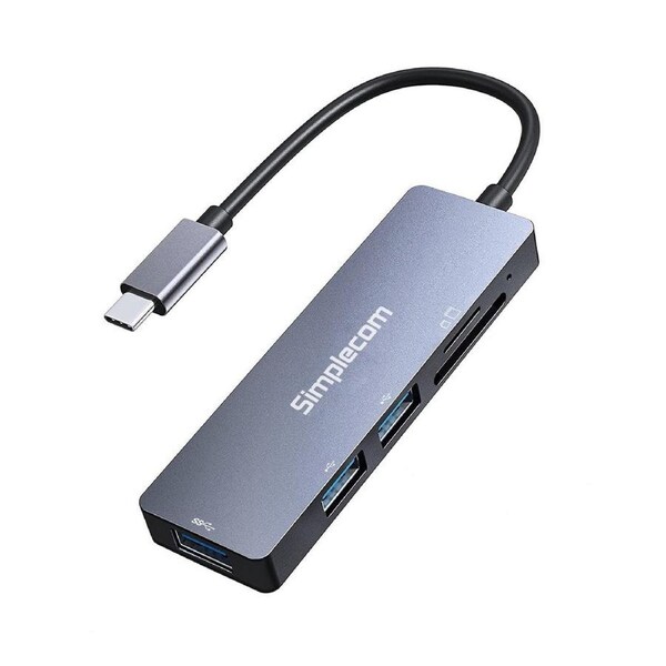 Simplecom USB-C 5-in-1 Multiport Adapter with 3 USB-A Ports & Card Reader