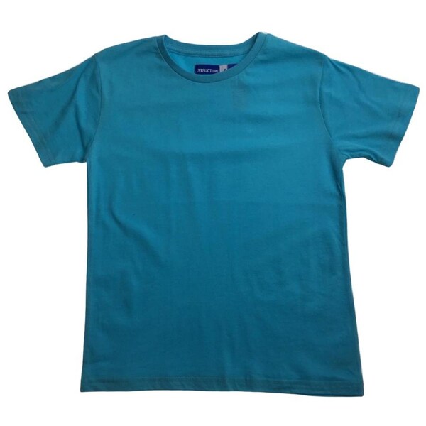 KIDS PLAIN T SHIRT Childrens Child 100% COTTON Boys Girls Basic Blank Tee Top - Bright Mint - 12