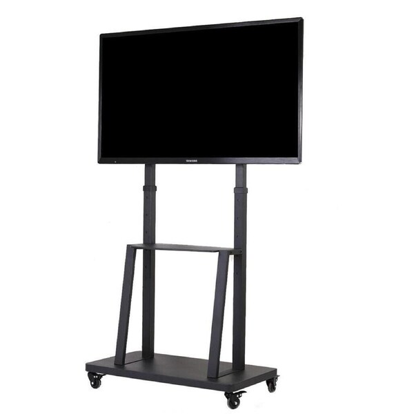 Adjustable Rolling TV Stand 32-80 Inches with 2-Tier Shelf