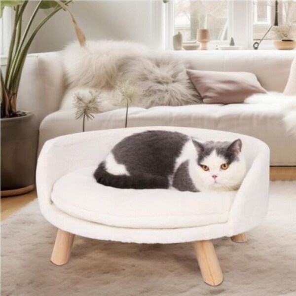 40cm Luxury Round Pet Sofa Bed Soft Cushion Anti-skid