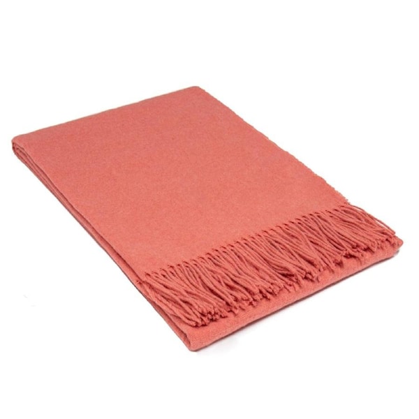 Paddington Throw Blanket - 140W x 200H cm - Merino Wool Blend - Peach