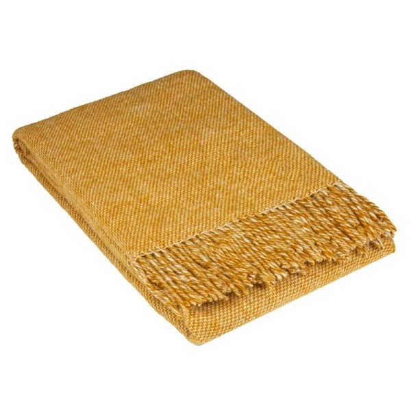 Cambridge Throw Blanket - 100% NZ Wool, 140x200 cm, Mustard, Ethically Sourced