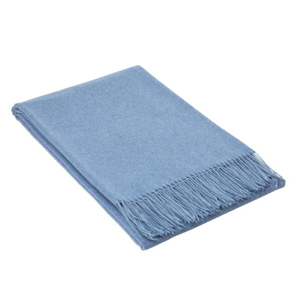 Paddington Throw Blanket - Fine Wool Blend - Blue