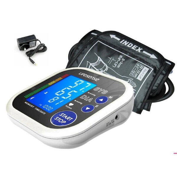 Digital Blood Pressure Monitor by Premium - Large Cuff with AC Adapter