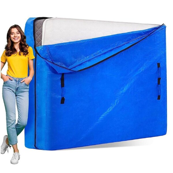 Double Heavy Duty Waterproof Mattress Bag 192x142x38 cm