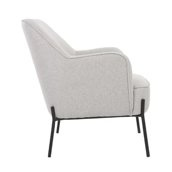 Hugo Armchair Ivory - Upholstered Comfort with Steel Legs