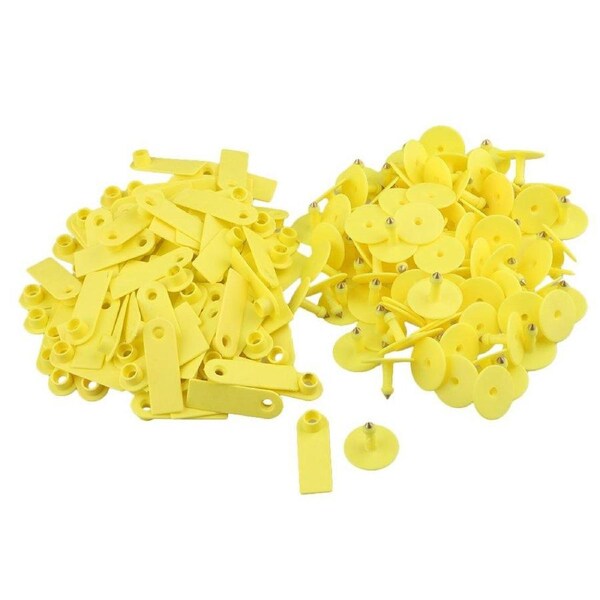 Cattle Ear Tags 100x Mini Yellow 5x2cm Blank Livestock Labels for Sheep & Goats