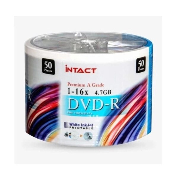 INTACT Printable DVD-R 16x 4.7GB 50pcs for Archiving Home Movies