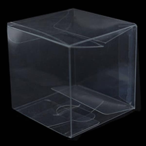 100 Pcs Clear PVC 8cm Cube Gift Boxes - Easy Assembly Wedding Favors