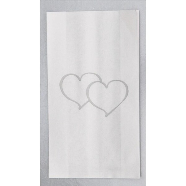 150 Pack Wedding Cake Bags Greaseproof Wax Paper Slice Take Home Favour Large Silver Heart