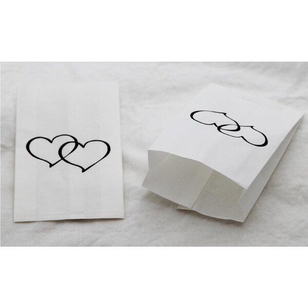 50 Pack Wedding Cake Bags Greaseproof Wax Paper Slice Take Home Favour Large Heart