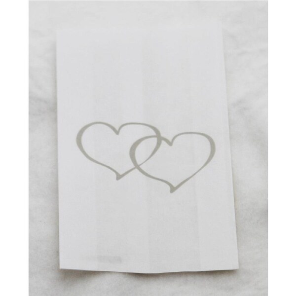 200 Pack Wedding Cake Bags Greaseproof Wax Paper Slice Take Home Favour Large Silver Heart