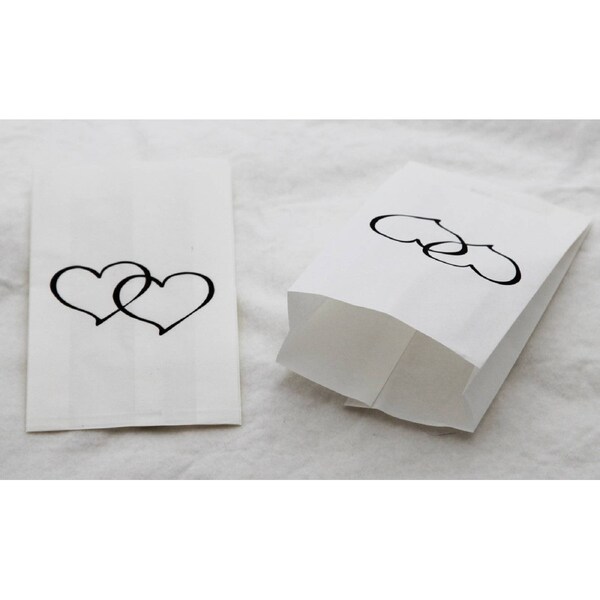 150 Pack Wedding Cake Bags Greaseproof Wax Paper Slice Take Home Favour Large Heart