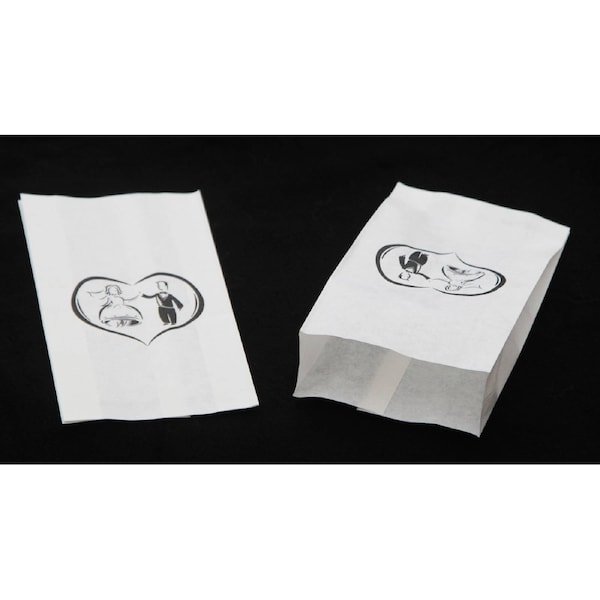 100 Pack Wedding Cake Bags Greaseproof Wax Paper Slice Take Home Favour Bride Groom in Heart