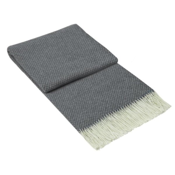 Chiswick Throw Blanket - 140x200cm Cashmere & Merino Wool, Grey, Ethically Sourced
