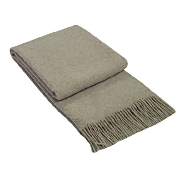 Brighton Throw Blanket - 100% New Zealand Wool, 140W x 200H cm, Beige