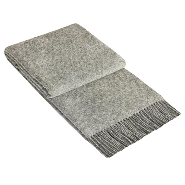 Brighton Throw Blanket - 100% NZ Wool - 140W x 200H cm - Grey - Ethically Sourced