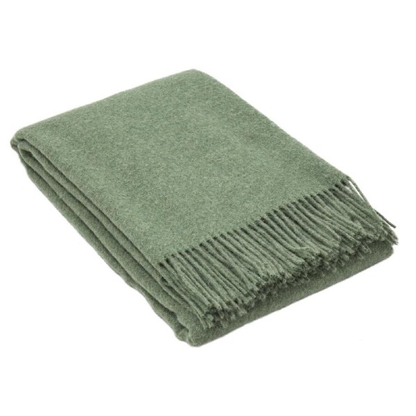 Brighton Throw Blanket - 100% NZ Wool - 140W x 200H cm - Sage - Ethically Sourced