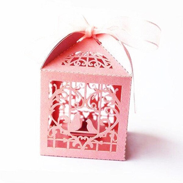 Pink Dove Bird Boxes 10 Pack - 7.5x5x5 cm Wedding/Engagement Gift Boxes