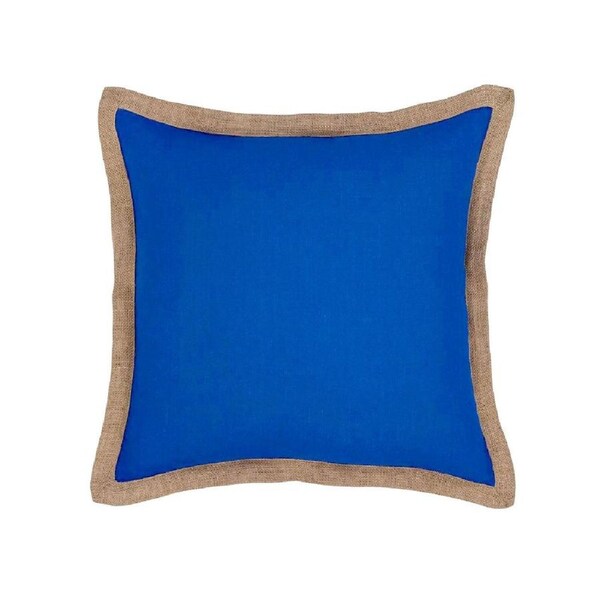 J.elliot Hampton Linen Filled Cushion 50 x 50 cm - Solid Colour Design, Blue