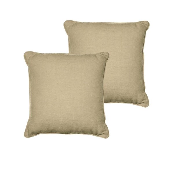Rans Set of 2 London Cotton Cushion Cover 60x60 cm - Solid Colour, Machine Washable, Zip Opening