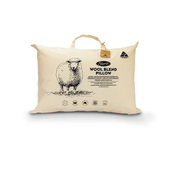Easyrest Wool Blend Standard Pillow 47 x 72 + 20 cm, Cotton Japara Cover, Australian Made