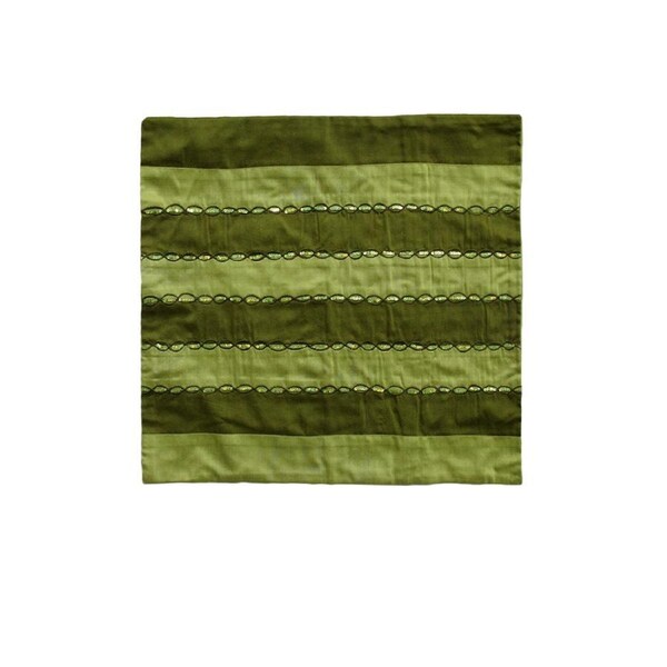 IDC Homewares Ayra Sequined Embroidered Cushion Cover 40 x 40 cm Olive