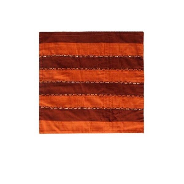Ayra Sequined Embroidered Cushion Cover 40 x 40 cm - Burnt Orange