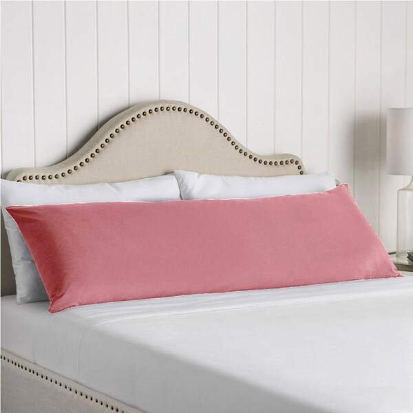 Artex 100% Cotton Body Pillowcase - 48 x 145 cm, Solid Colour Design, Rose
