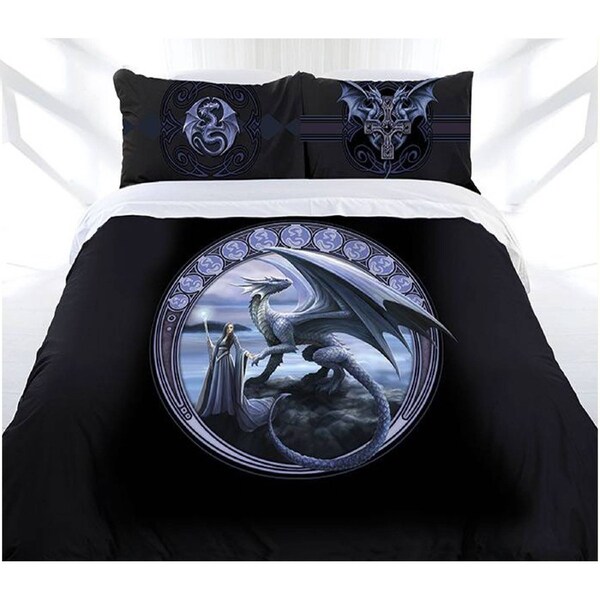 Anne Stokes New Horizon Quilt Cover Set King - Dragon Print Design, Polyester Cotton