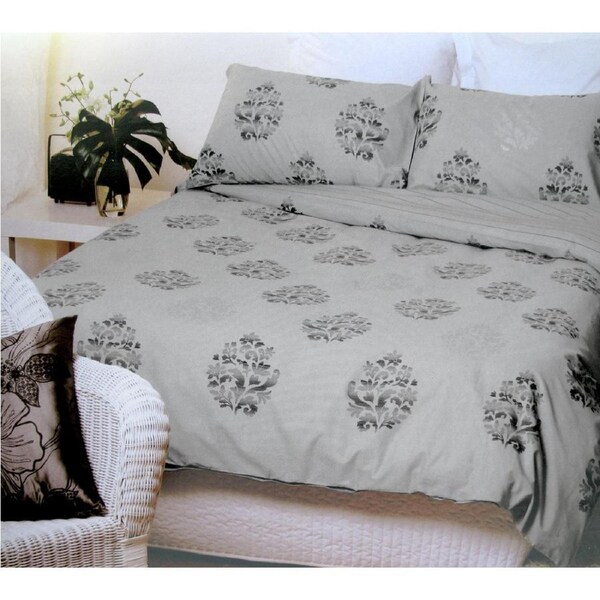 Paxton Wiggin Miette Quilt Cover Set King - Floral Print, Metallic Highlights