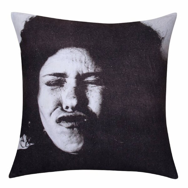 Blaze Funky Black and White Face Cushion Cover 45cm x 45cm Zipper Closure