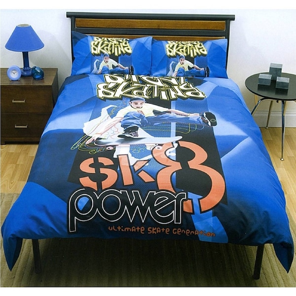 Just Home Sporty Skater Quilt Cover Set Queen - Polyester Cotton Blend