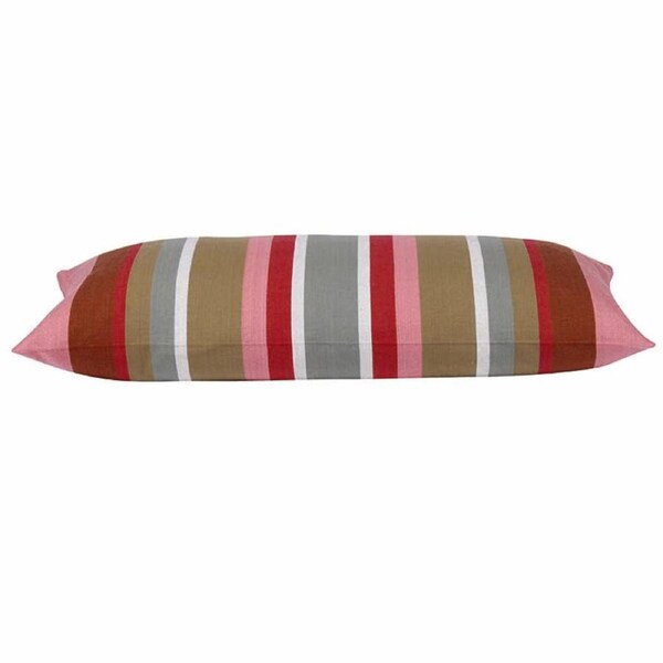 Corban Rose Pink Striped Cushion Cover 35x70cm - Rectangle, Cotton, Nautical Style