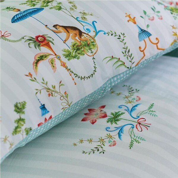 PIP Studio Singerie White Cotton Quilt Cover Set Super King - Decorative Scenes Print