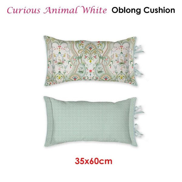 PIP Studio Curious Animal White Oblong Cushion 35x60 cm - Paisley Print Design
