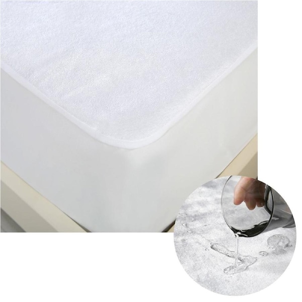 Accessorize Cotton Top Waterproof Mattress Protector 40cm Wall Single