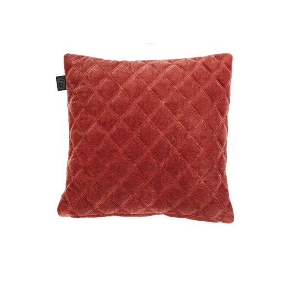 Bedding House Vercors Luxury Velvet Cushion 43 x 43 cm - Dark Red, Quilted