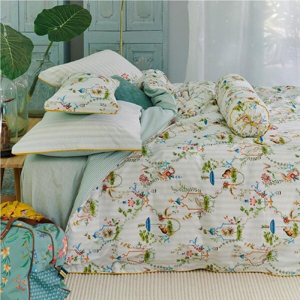 PIP Studio Singerie White Cotton Quilt Cover Set King - Decorative Scenes Design