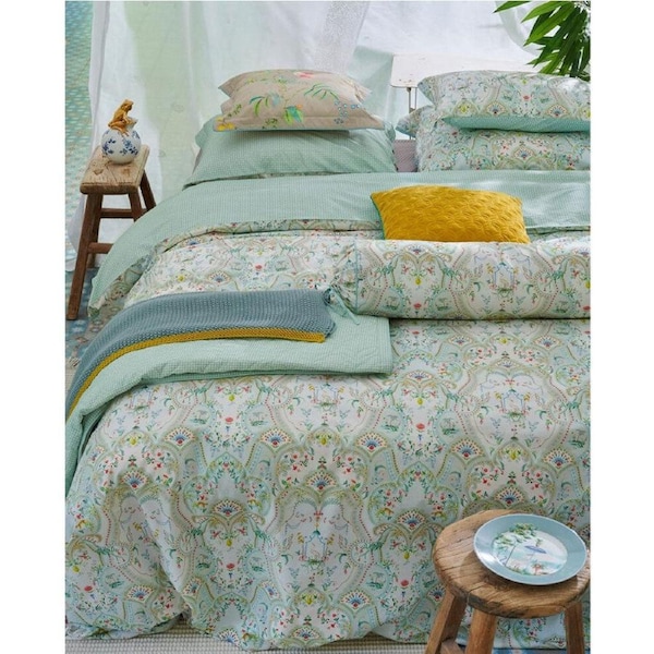PIP Studio Curious Animals White Cotton Quilt Cover Set Queen - Paisley Print