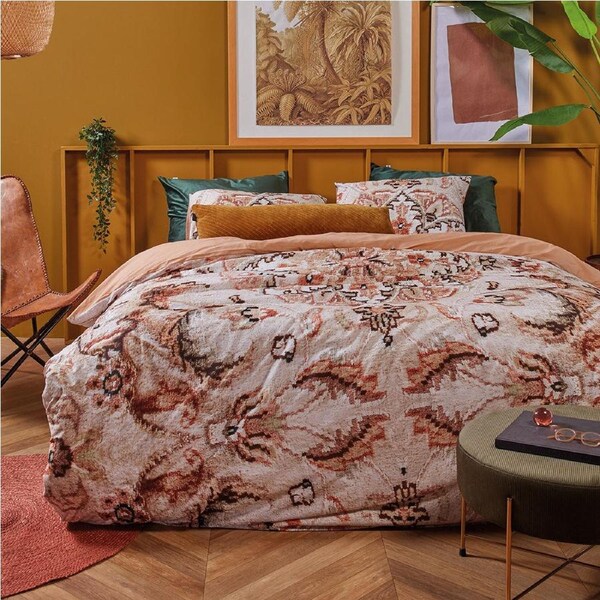 Bedding House Persian Rug Natural Cotton Quilt Cover Set Queen - 1 Cover, 2 Pillowcases