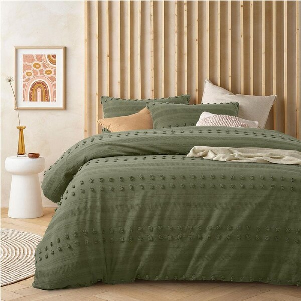 Sanc Sovci Botanic 100% Cotton Quilt Cover Set 140 x 210 cm Waffle Pattern