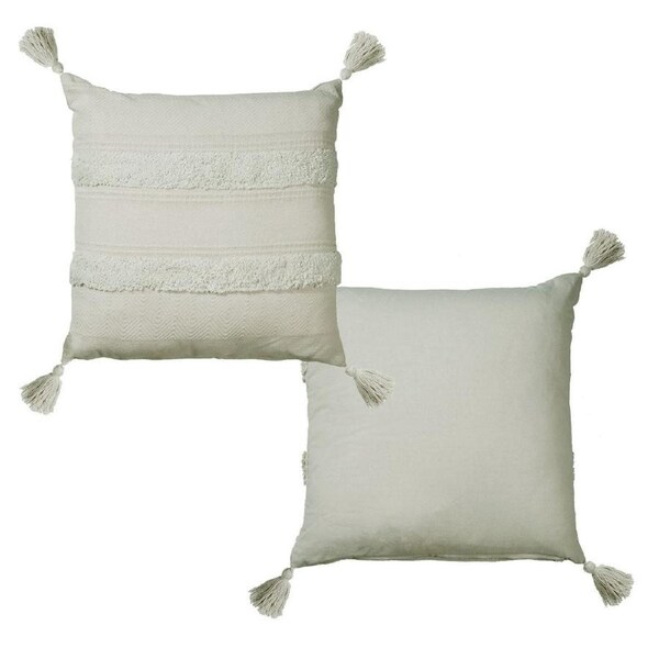 Accessorize Indra Cushion 45 x 45 cm - Cotton, Applique Design, Grey